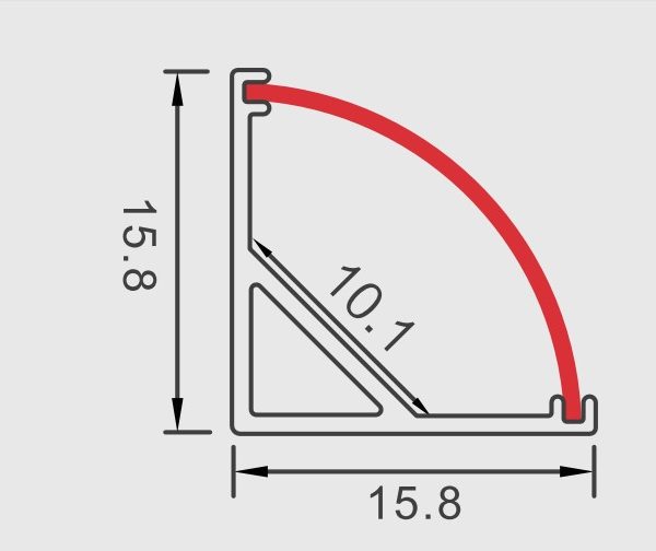 پروفیل نوری سایز کنجی 16mm