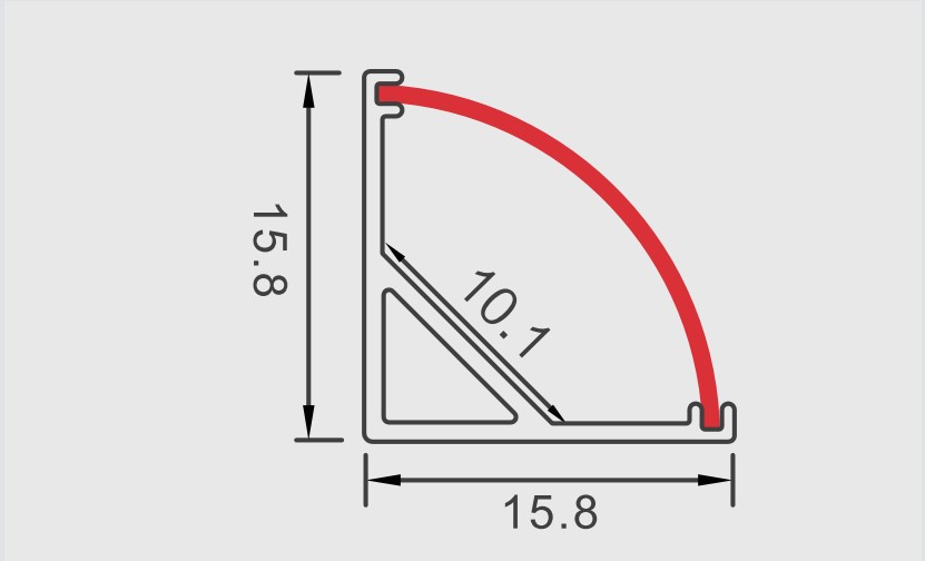 پروفیل نوری سایز کنجی 16mm